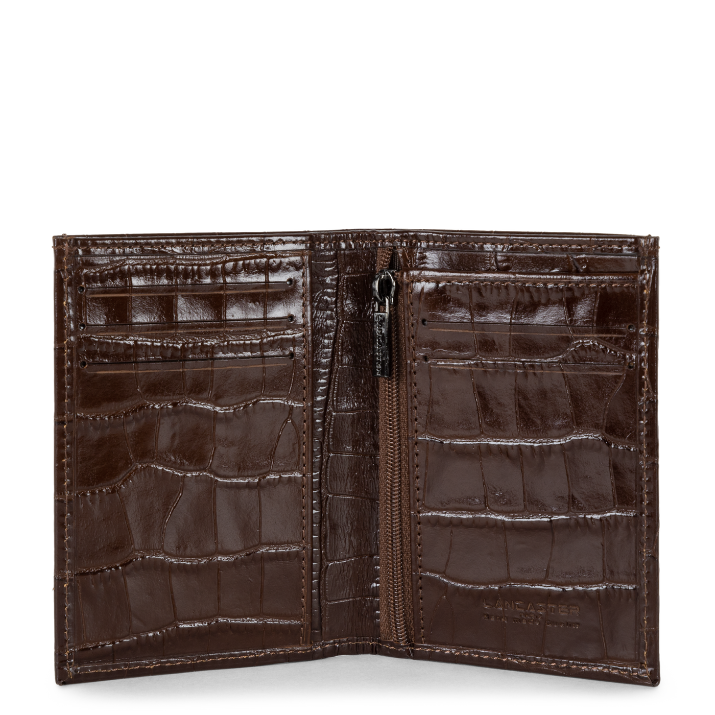 porte-cartes - croco homme #couleur_marron