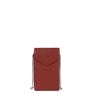 pochette smartphone - foulonné pm #couleur_carmin