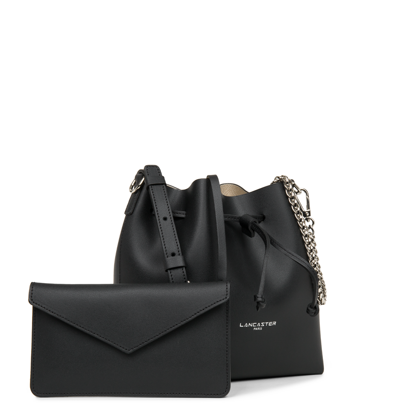 petit sac bourse - pur & element city #couleur_noir-in-champagne