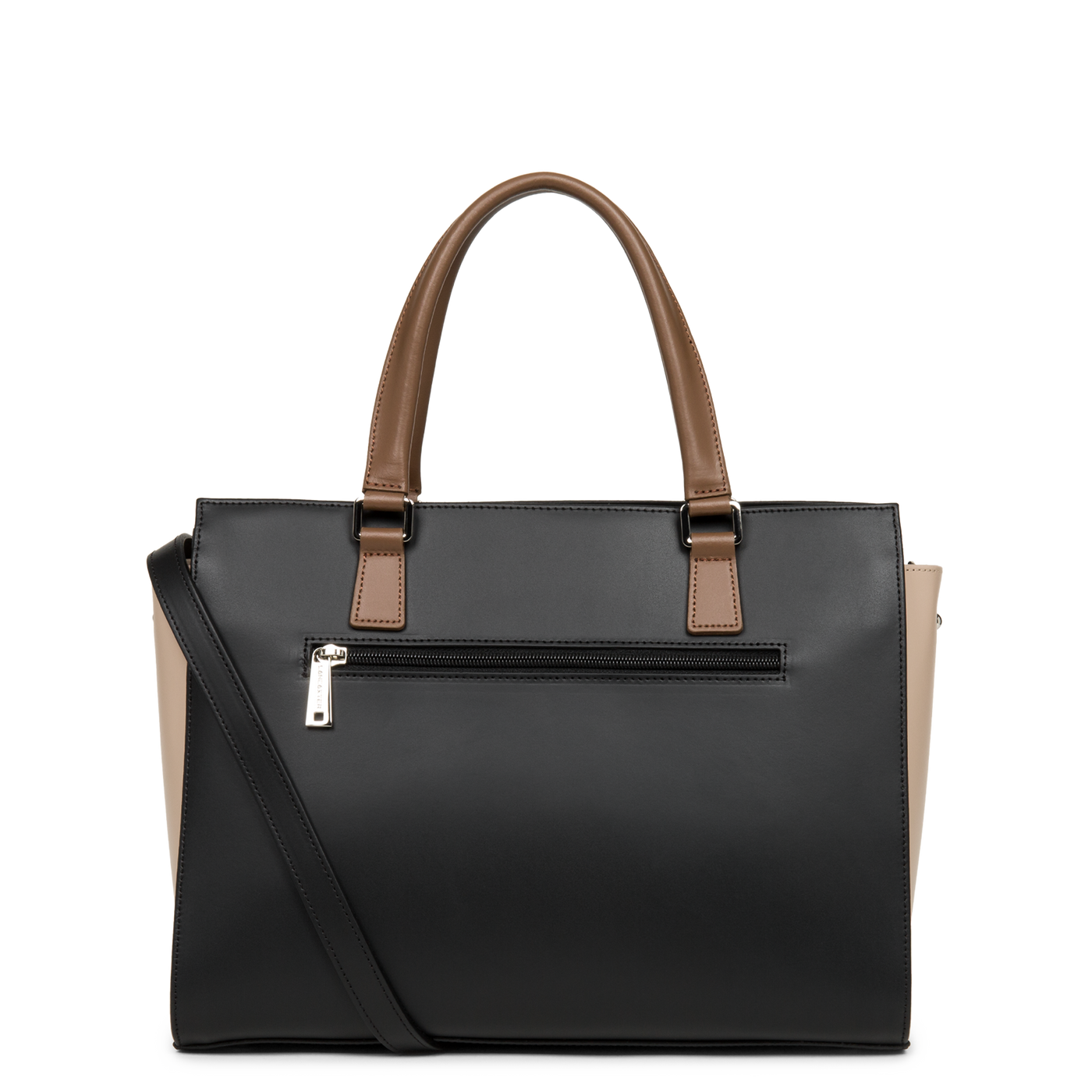 grand sac cabas main - smooth #couleur_noir-nude-vison