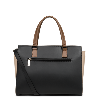 grand sac cabas main - smooth #couleur_noir-nude-vison