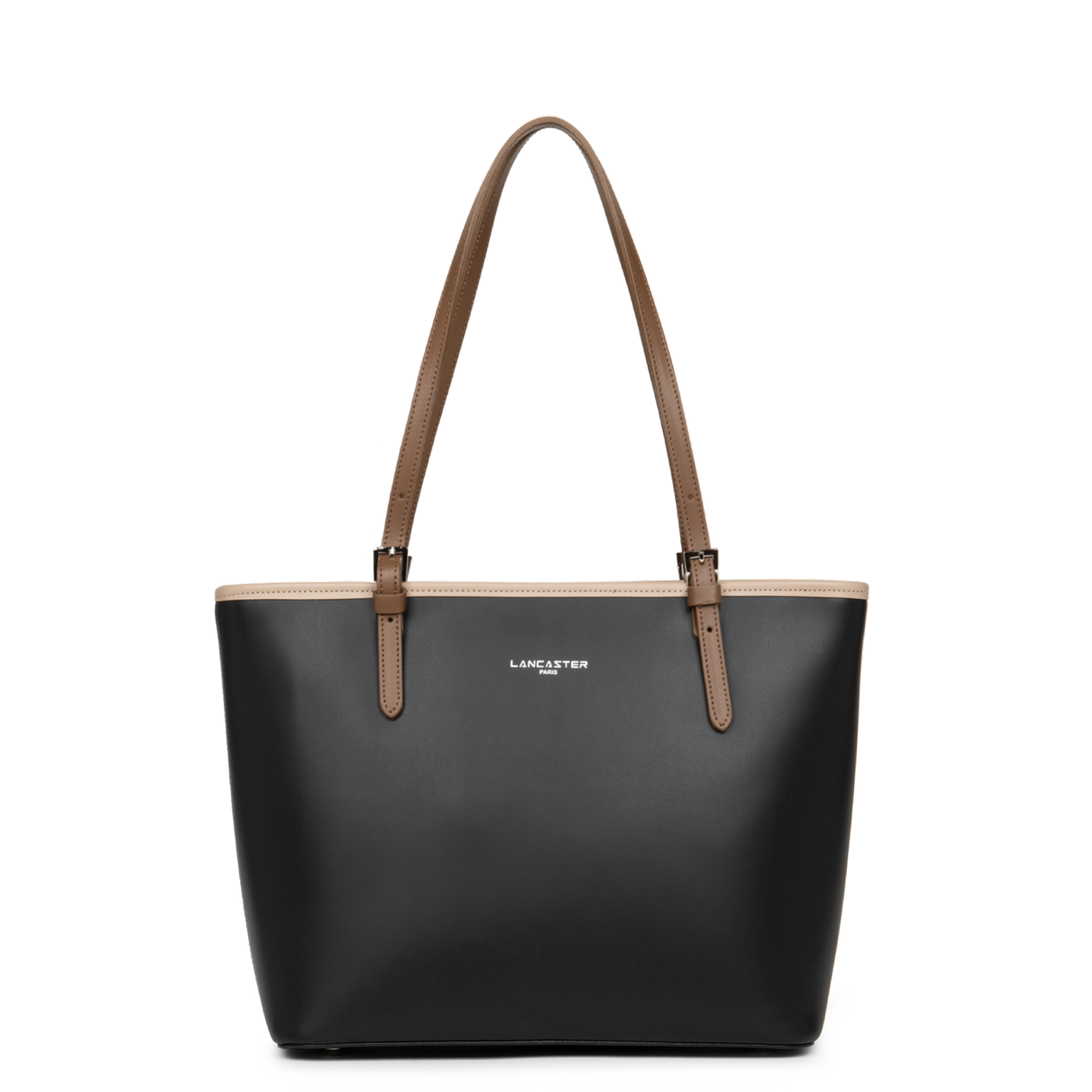 sac cabas épaule - smooth #couleur_noir-nude-vison