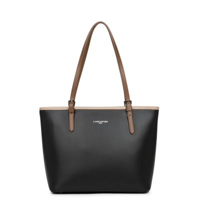 sac cabas épaule - smooth #couleur_noir-nude-vison