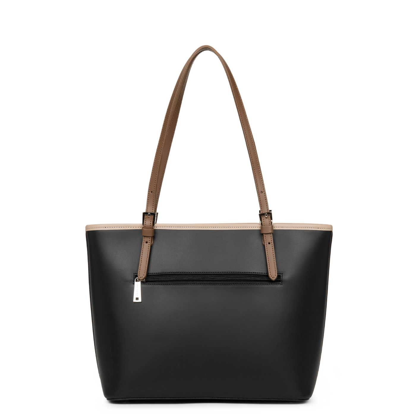 sac cabas épaule - smooth #couleur_noir-nude-vison