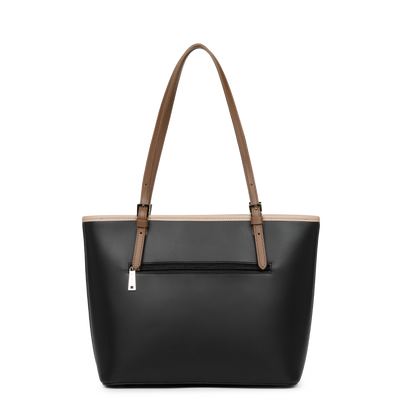 sac cabas épaule - smooth #couleur_noir-nude-vison