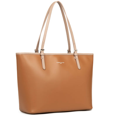 grand sac cabas épaule - smooth #couleur_camel-nude-fonc