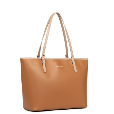 grand sac cabas épaule - smooth #couleur_camel-nude-fonc