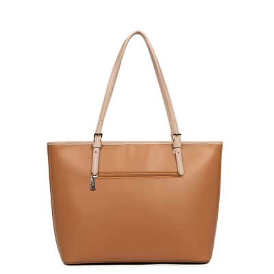 grand sac cabas épaule - smooth #couleur_camel-nude-fonc