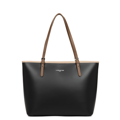 grand sac cabas épaule - smooth #couleur_noir-nude-vison