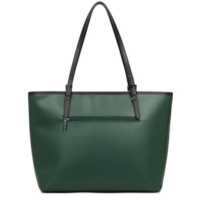 grand sac cabas épaule - smooth #couleur_vert-fonc-noir