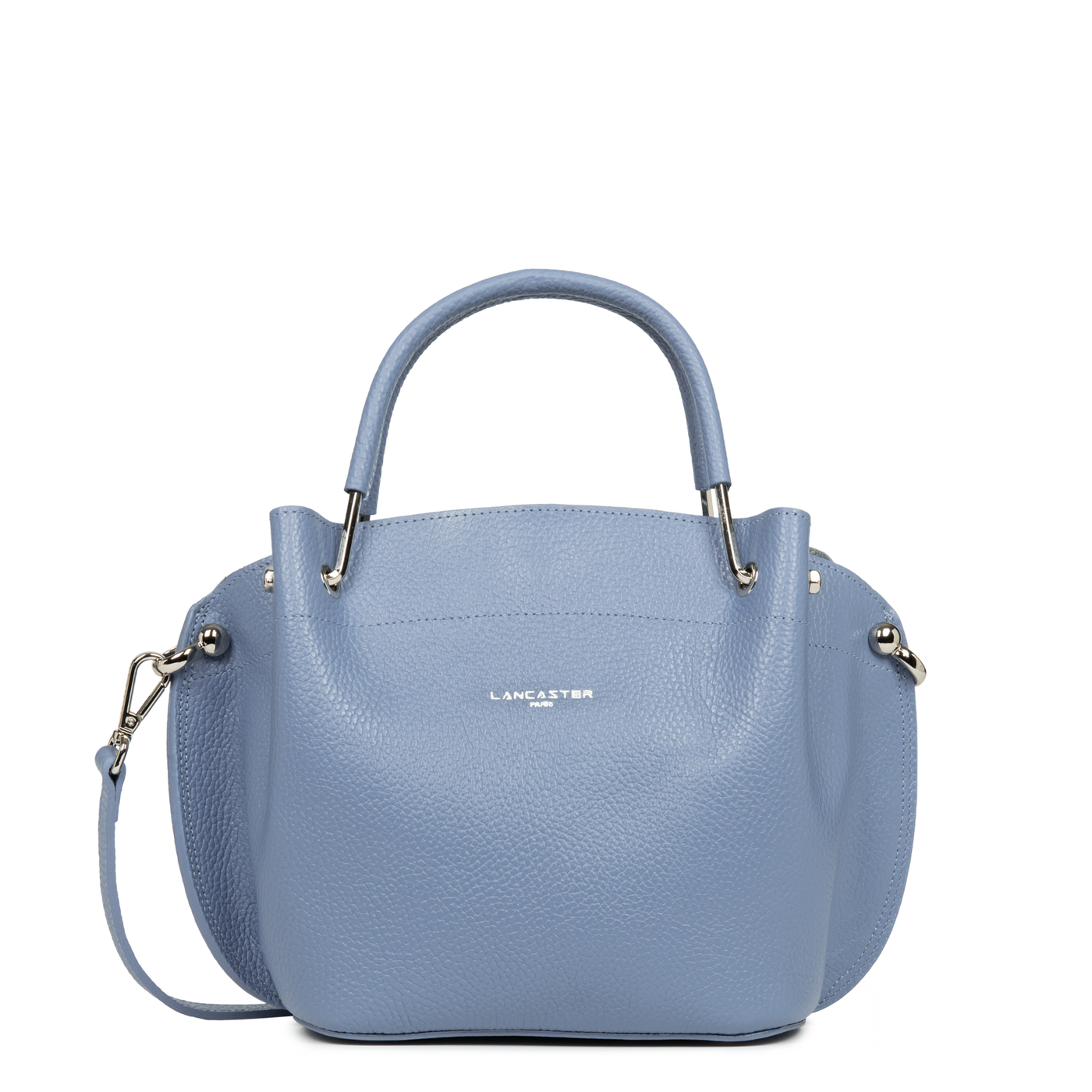 sac à main - foulonné double #couleur_bleu-cendre-in-argent