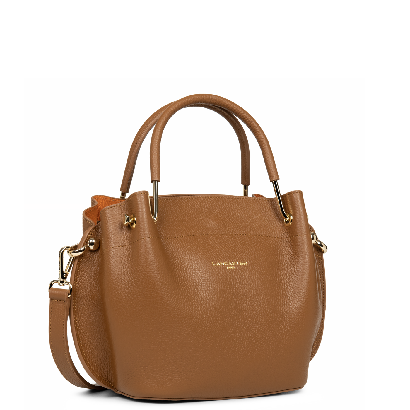 sac à main - foulonné double #couleur_camel-in-orange