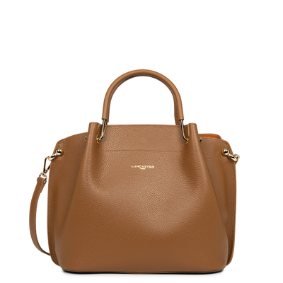 grand sac à main - foulonné double #couleur_camel-in-orange