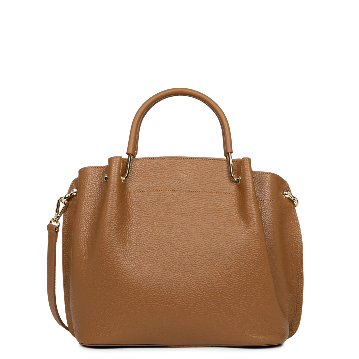 grand sac à main - foulonné double #couleur_camel-in-orange