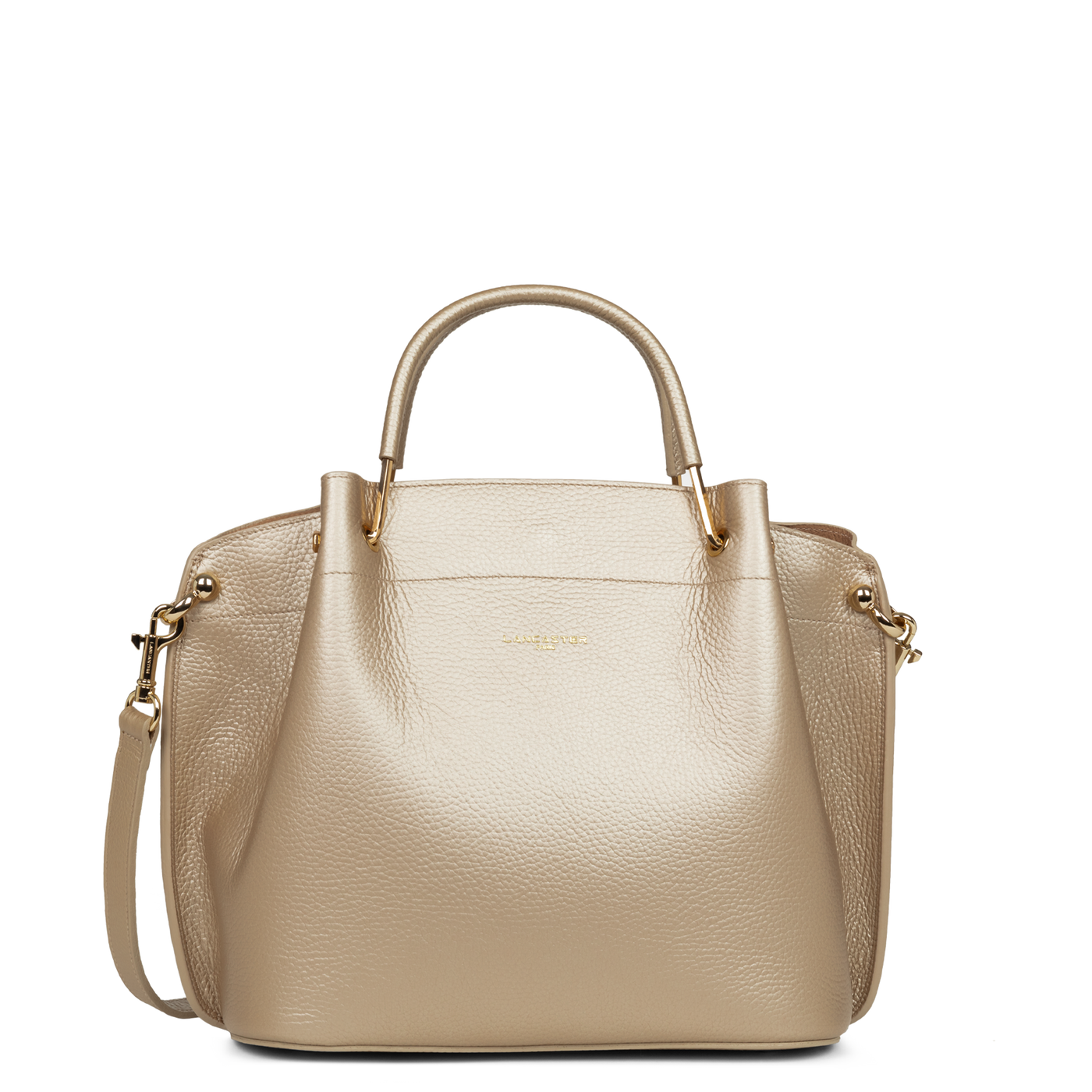 grand sac à main - foulonné double #couleur_champagne-in-nude