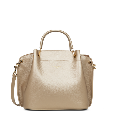 grand sac à main - foulonné double #couleur_champagne-in-nude