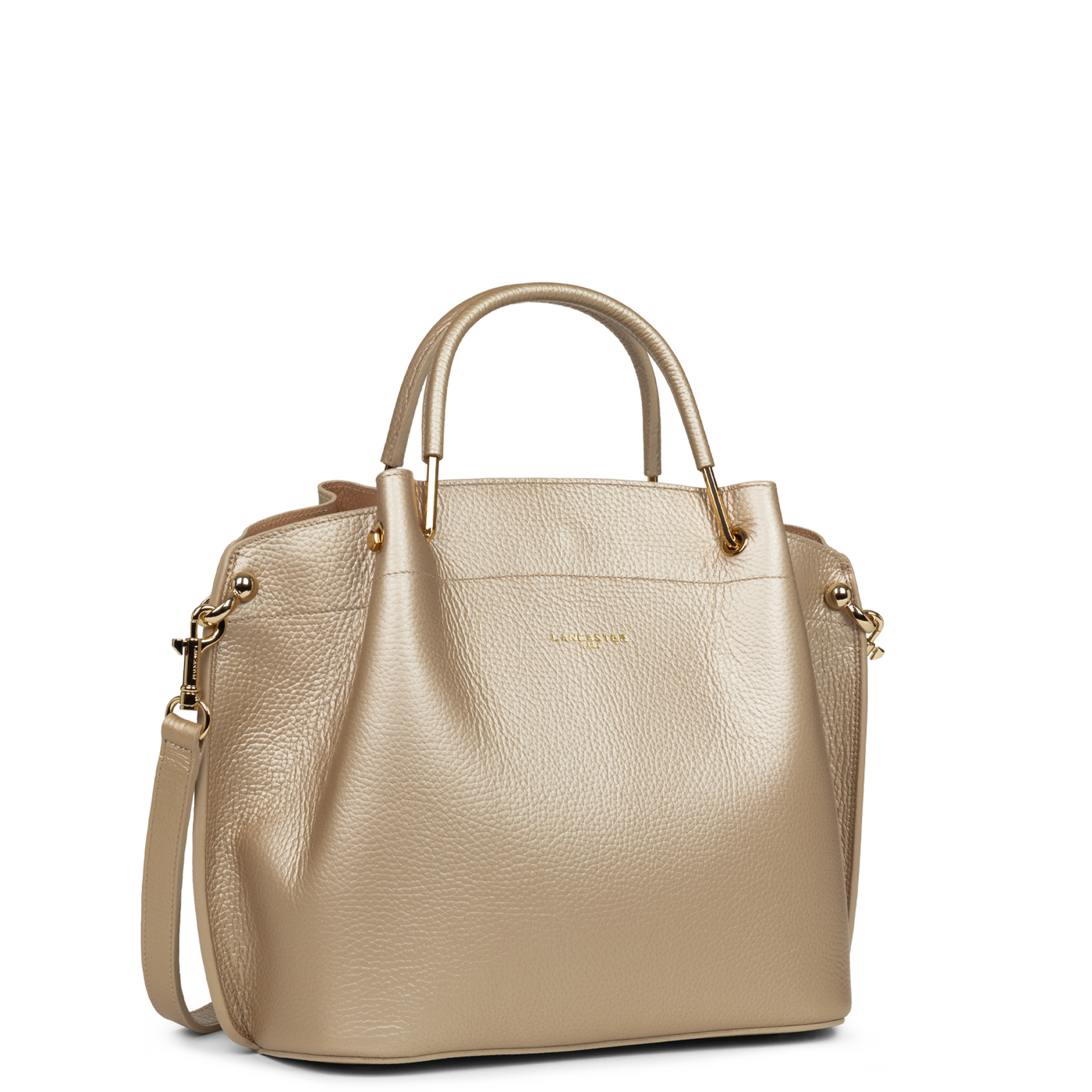 grand sac à main - foulonné double #couleur_champagne-in-nude