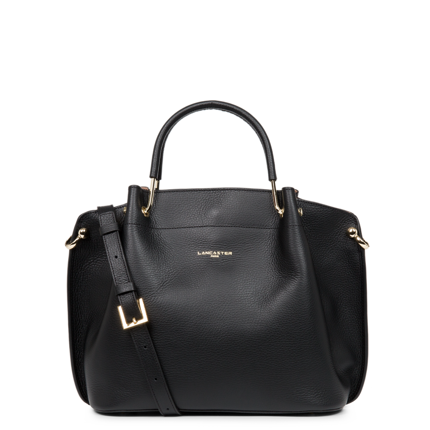 grand sac à main - foulonné double #couleur_noir-in-nude