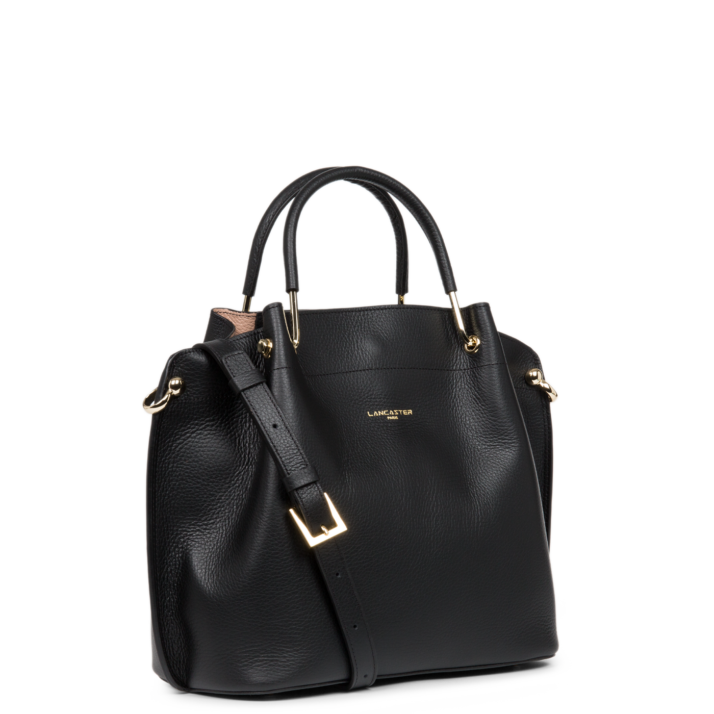 grand sac à main - foulonné double #couleur_noir-in-nude