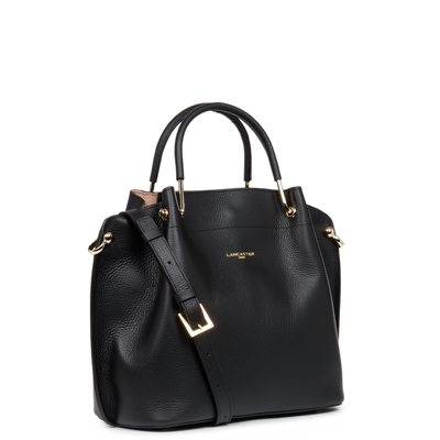 grand sac à main - foulonné double #couleur_noir-in-nude