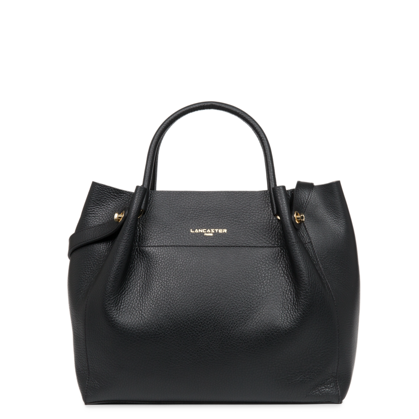 sac cabas épaule - foulonné double #couleur_noir-in-nude