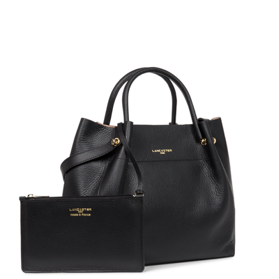 sac cabas épaule - foulonné double #couleur_noir-in-nude