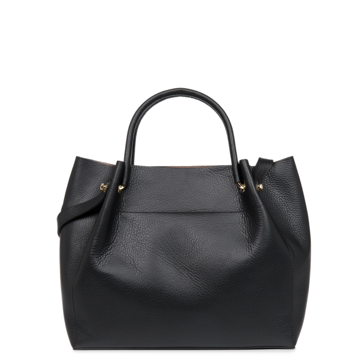 sac cabas épaule - foulonné double #couleur_noir-in-nude