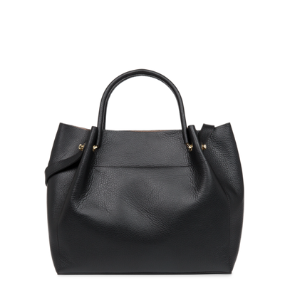 sac cabas épaule - foulonné double #couleur_noir-in-nude