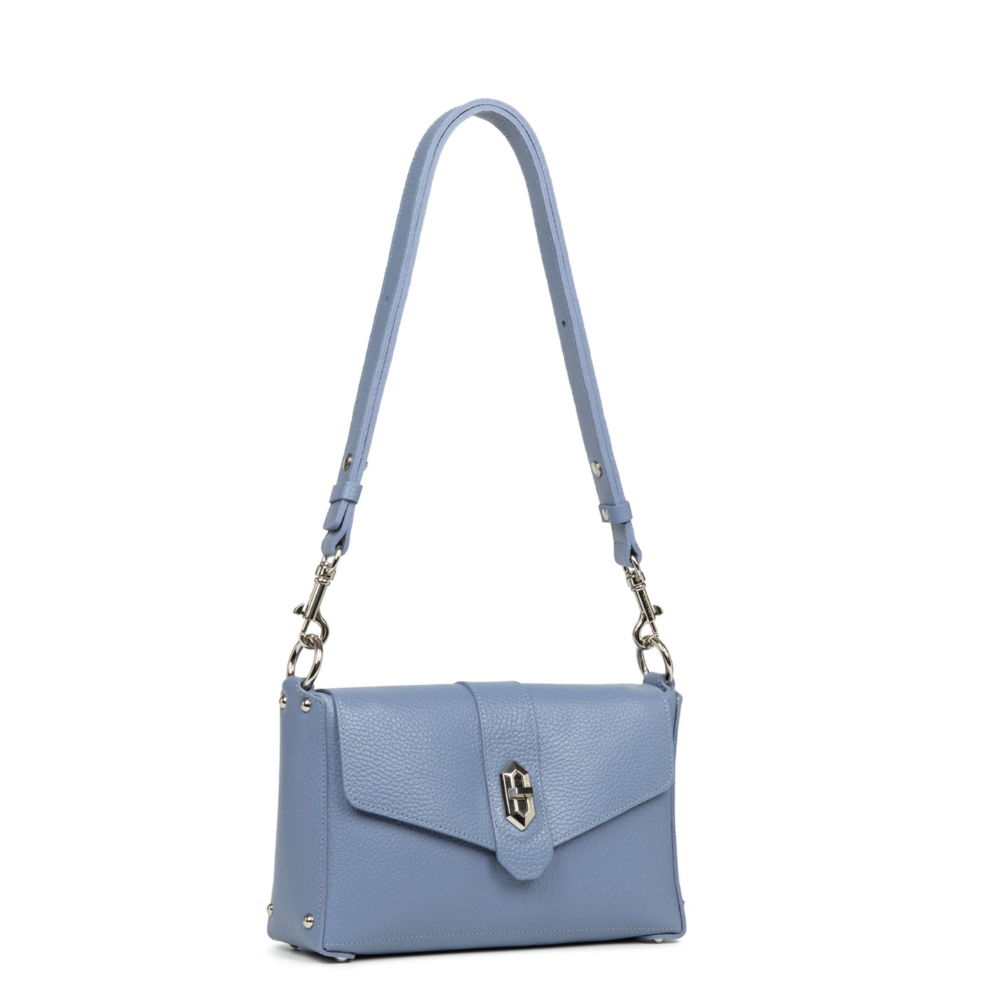 petit sac trotteur - top double #couleur_bleu-cendre-in-argent