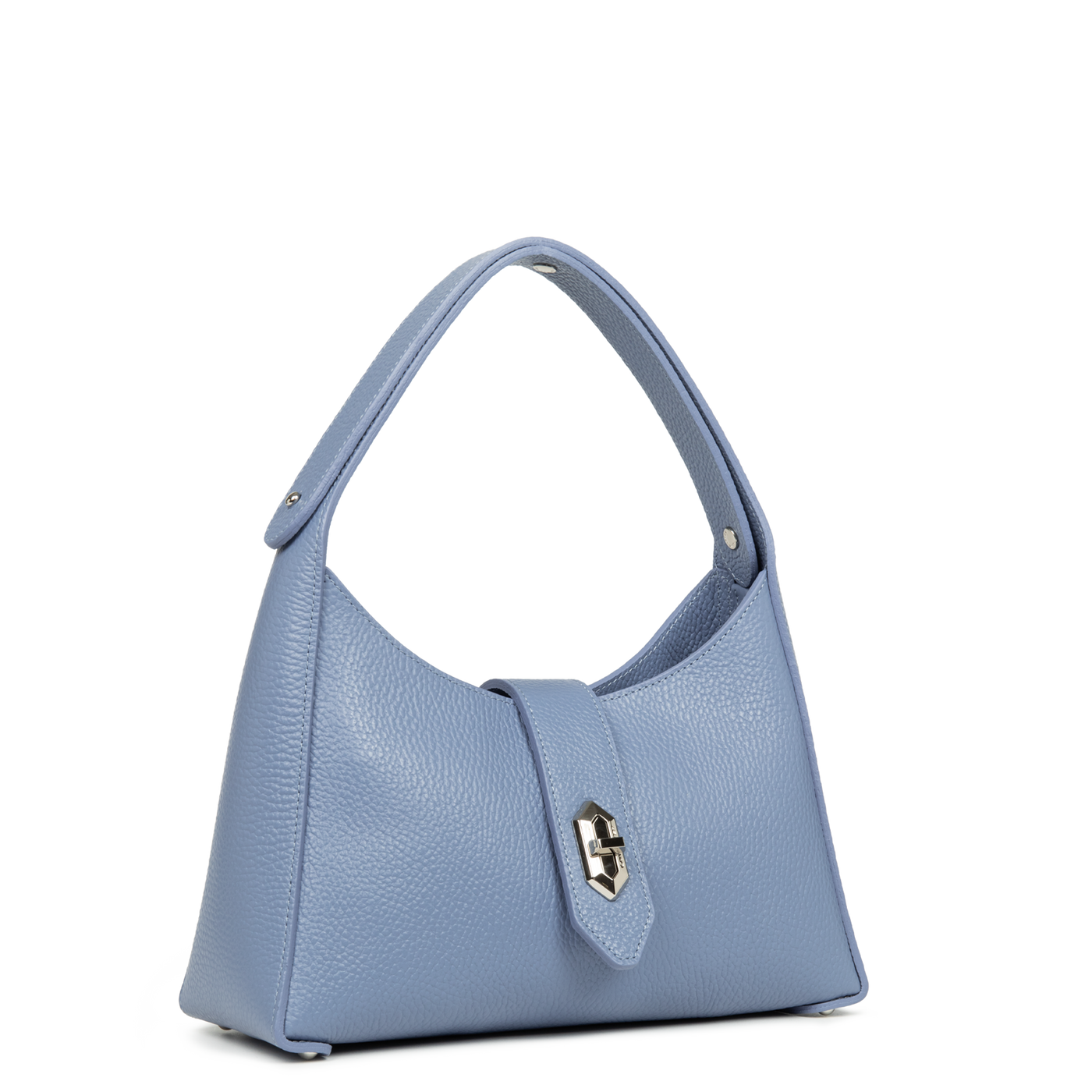 sac hobo - top double #couleur_bleu-cendre-in-argent