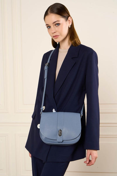 sac besace - top double #couleur_bleu-cendre-in-argent