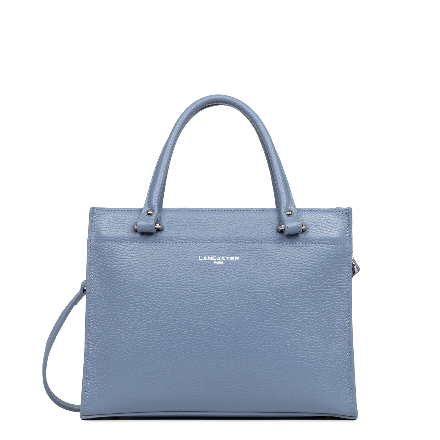 sac à main - foulonné double #couleur_bleu-cendre-in-argent