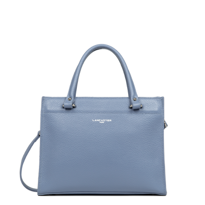 sac à main - foulonné double #couleur_bleu-cendre-in-argent