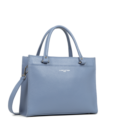 sac à main - foulonné double #couleur_bleu-cendre-in-argent