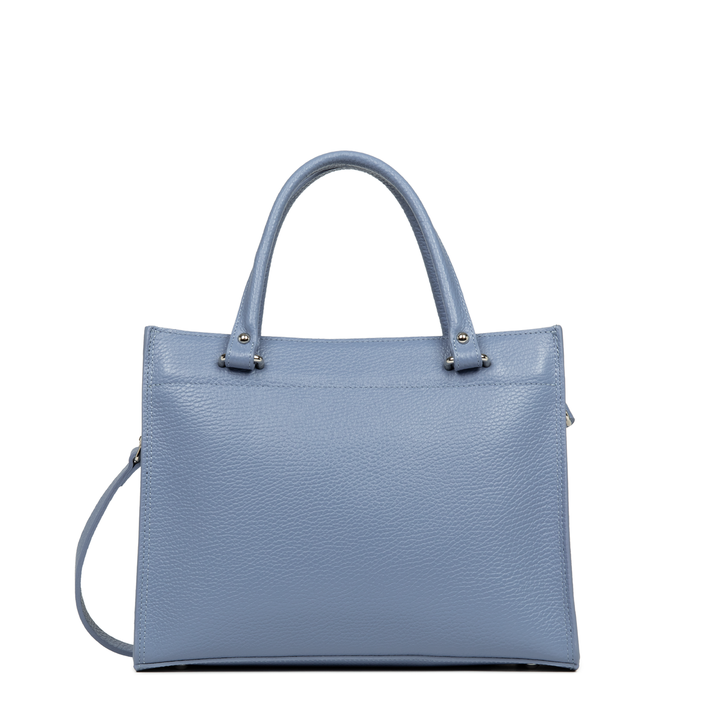 sac à main - foulonné double #couleur_bleu-cendre-in-argent