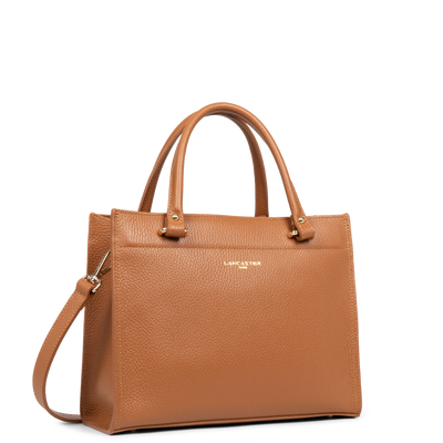 sac à main - foulonné double #couleur_camel-in-orange