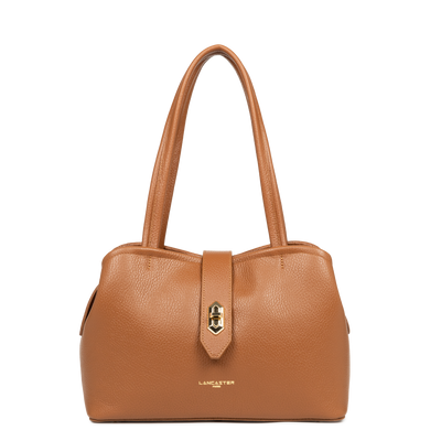 sac cabas épaule - top double #couleur_camel-in-orange