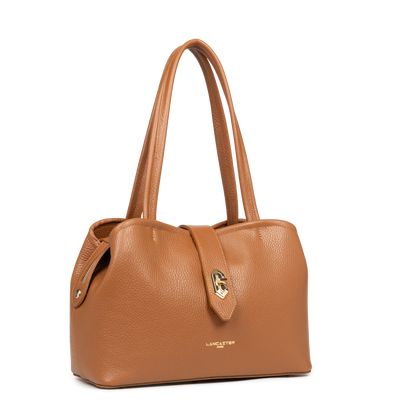 sac cabas épaule - top double #couleur_camel-in-orange