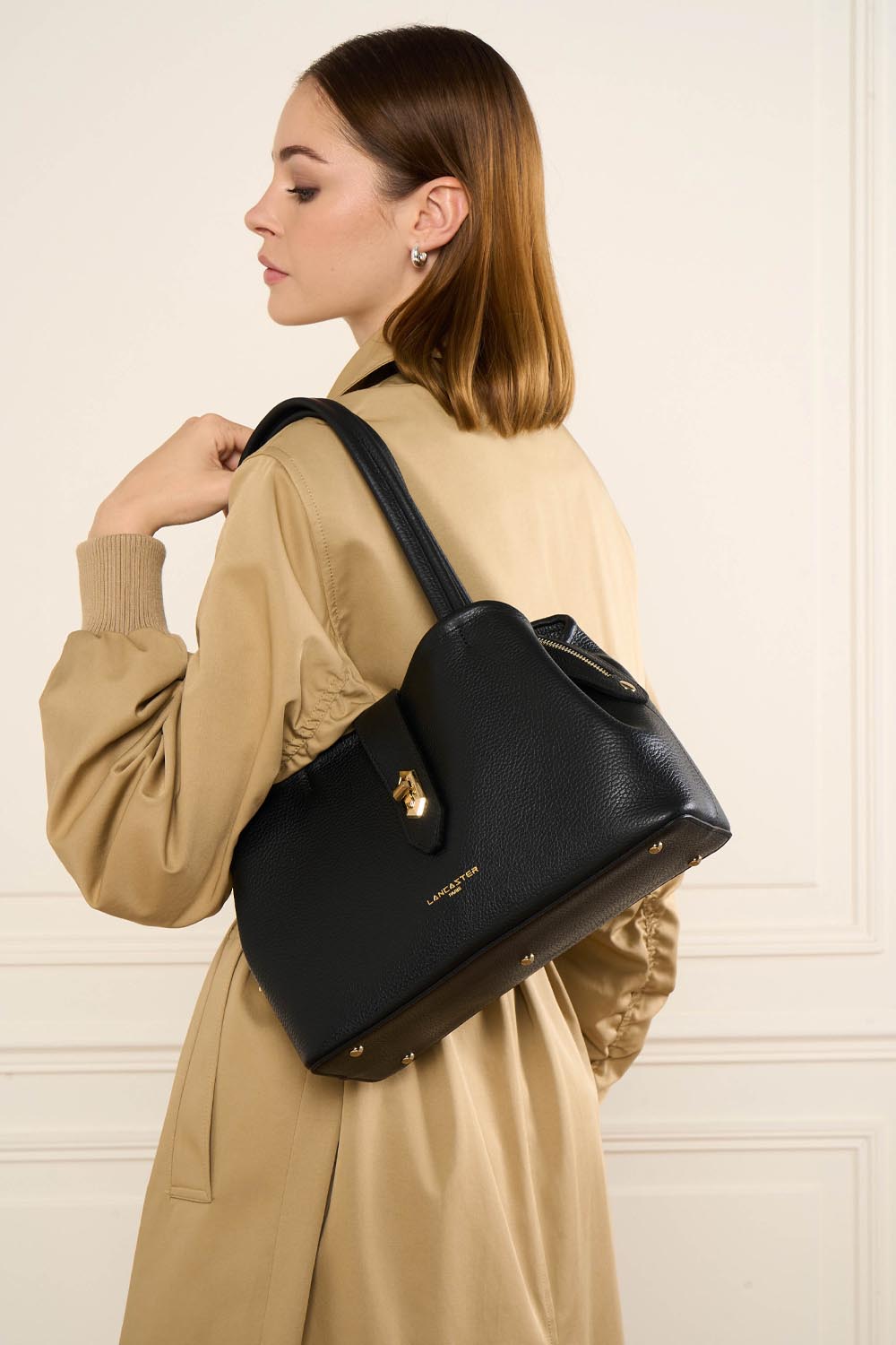 sac cabas épaule - top double #couleur_noir-in-nude