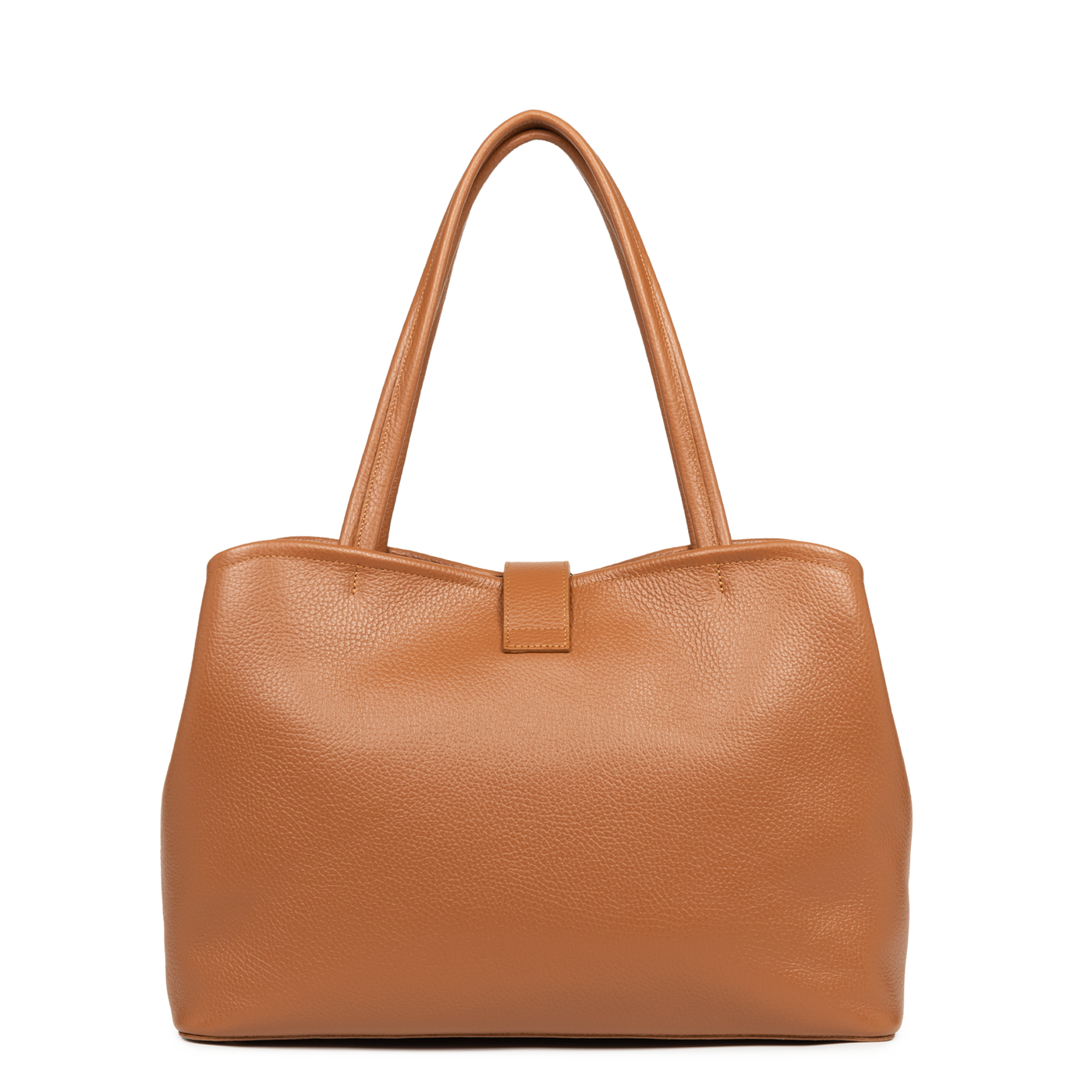 grand sac cabas épaule - top double #couleur_camel-in-orange