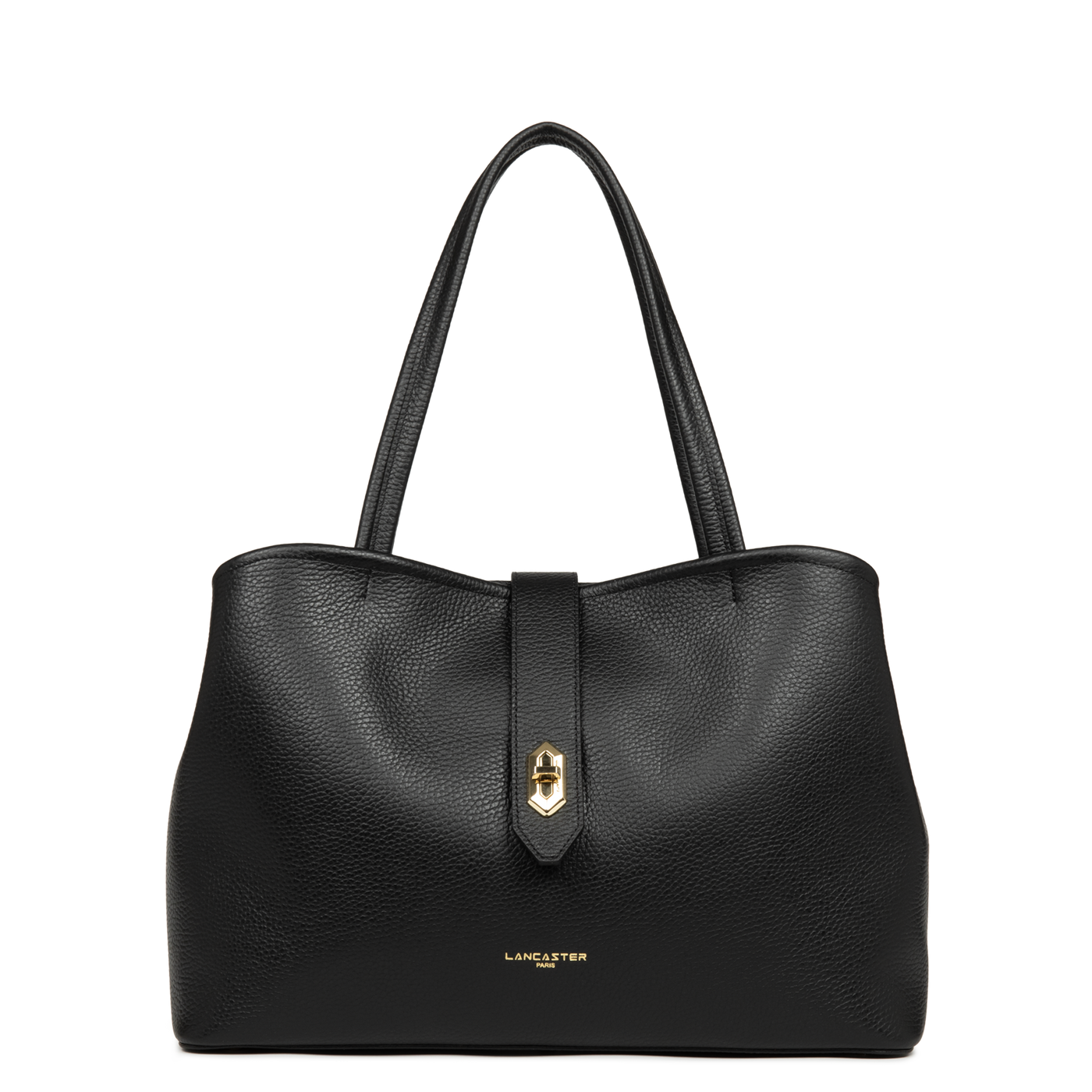 grand sac cabas épaule - top double #couleur_noir-in-nude