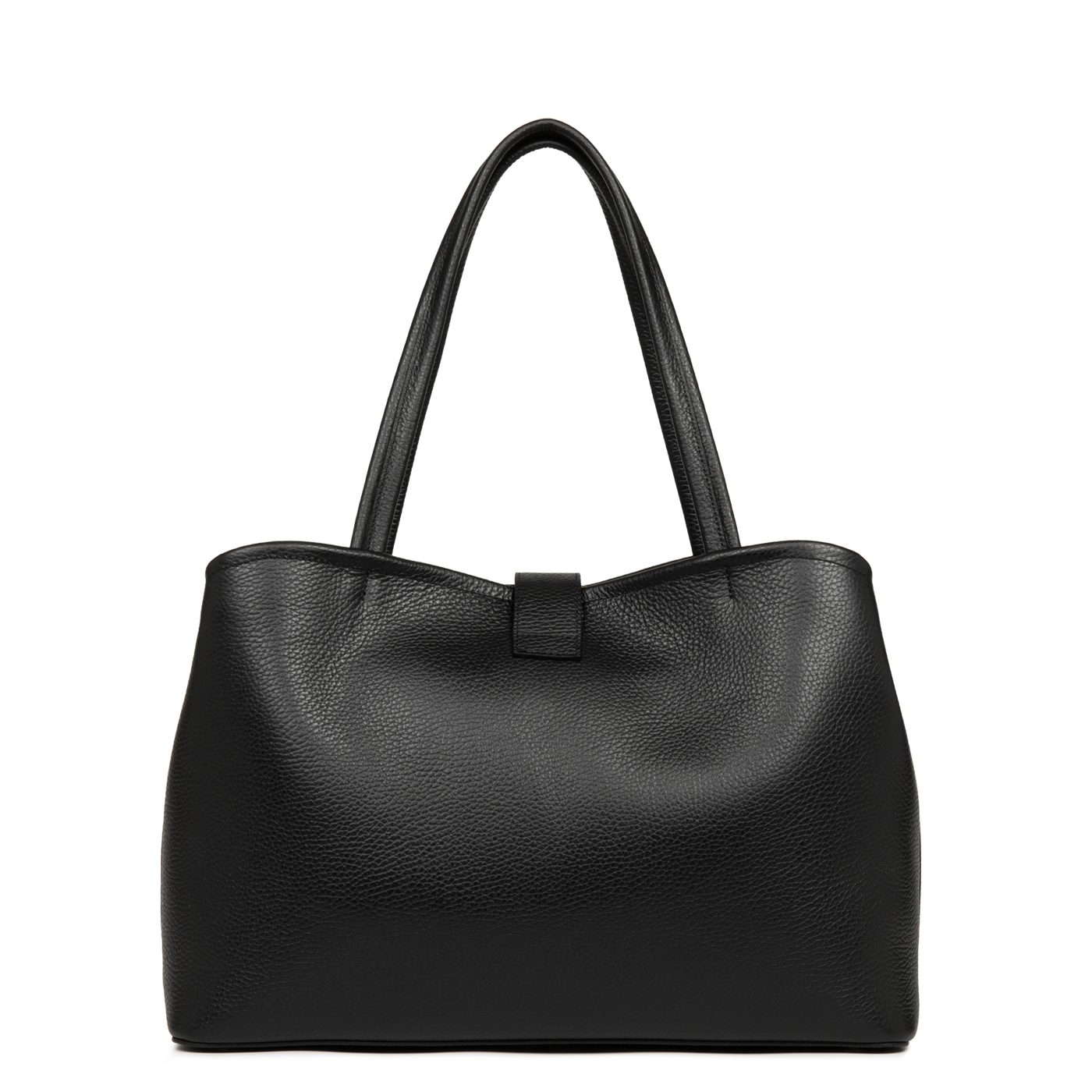 grand sac cabas épaule - top double #couleur_noir-in-nude