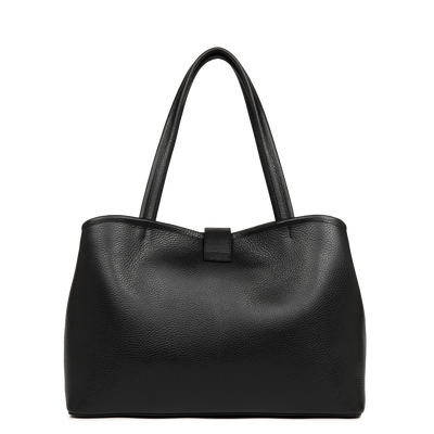 grand sac cabas épaule - top double #couleur_noir-in-nude