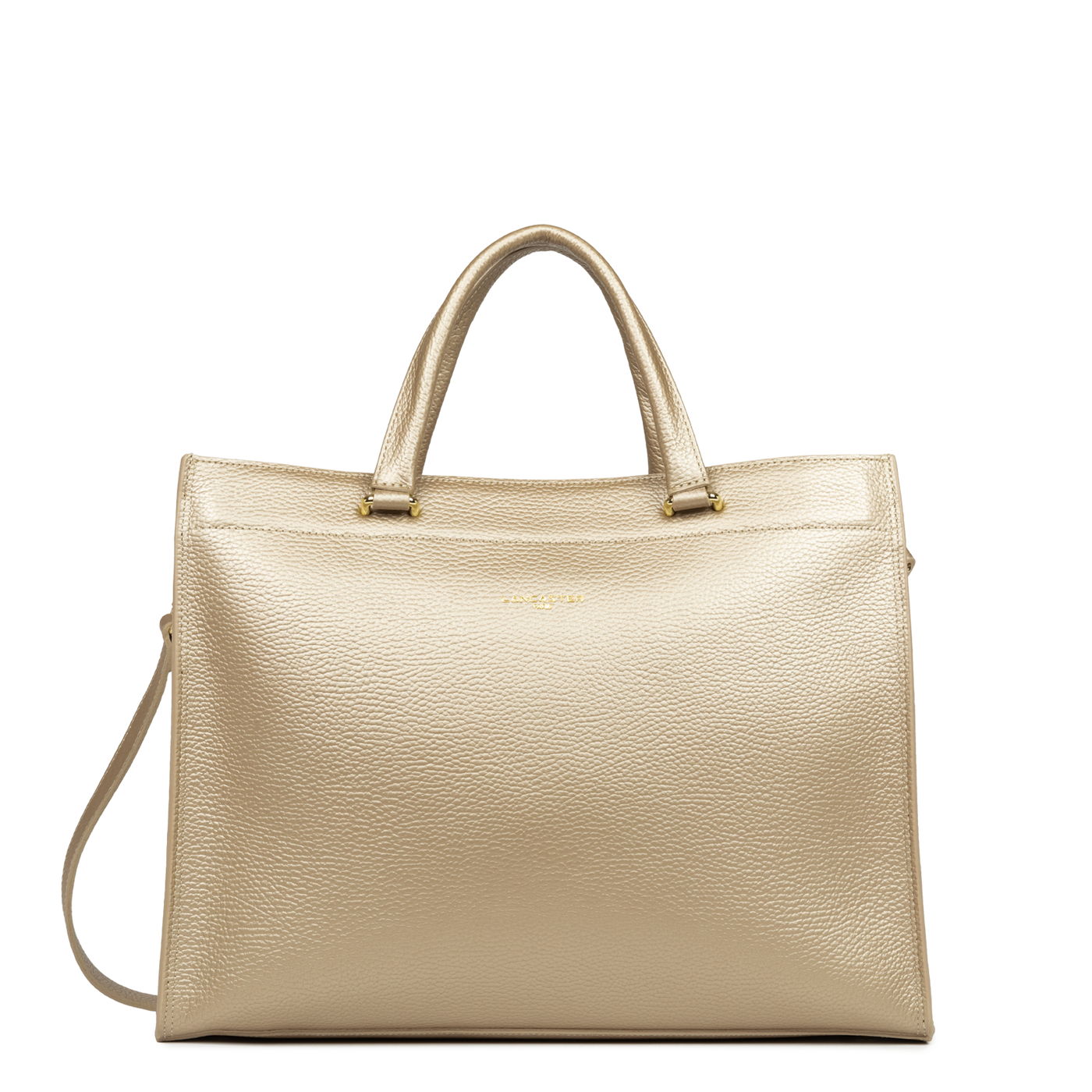 grand sac cabas épaule - foulonné double #couleur_champagne-in-nude