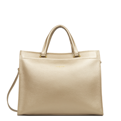 grand sac cabas épaule - foulonné double #couleur_champagne-in-nude