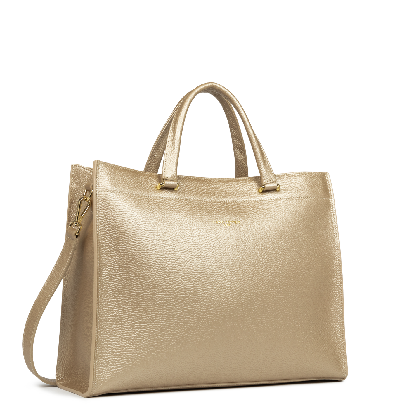 grand sac cabas épaule - foulonné double #couleur_champagne-in-nude