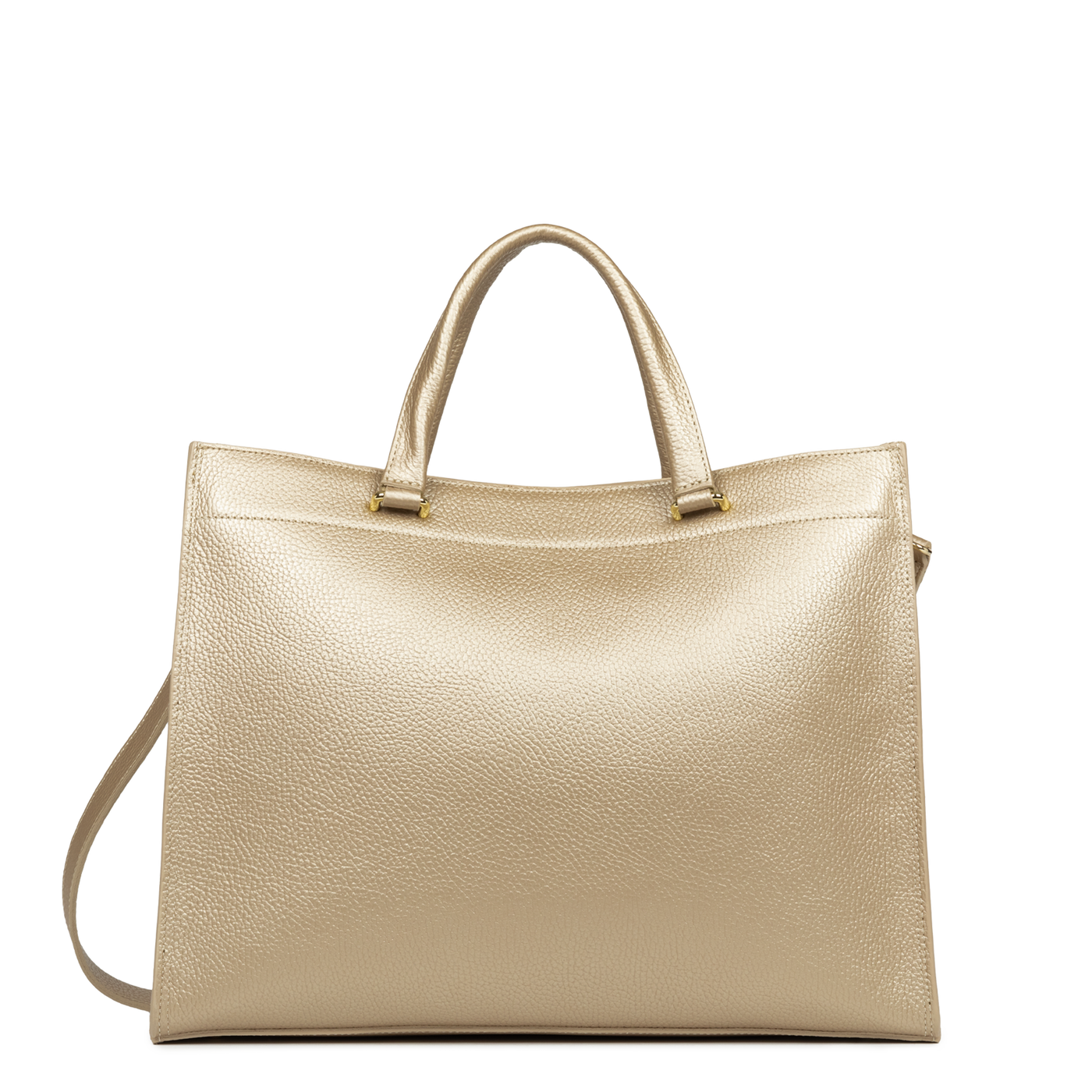 grand sac cabas épaule - foulonné double #couleur_champagne-in-nude