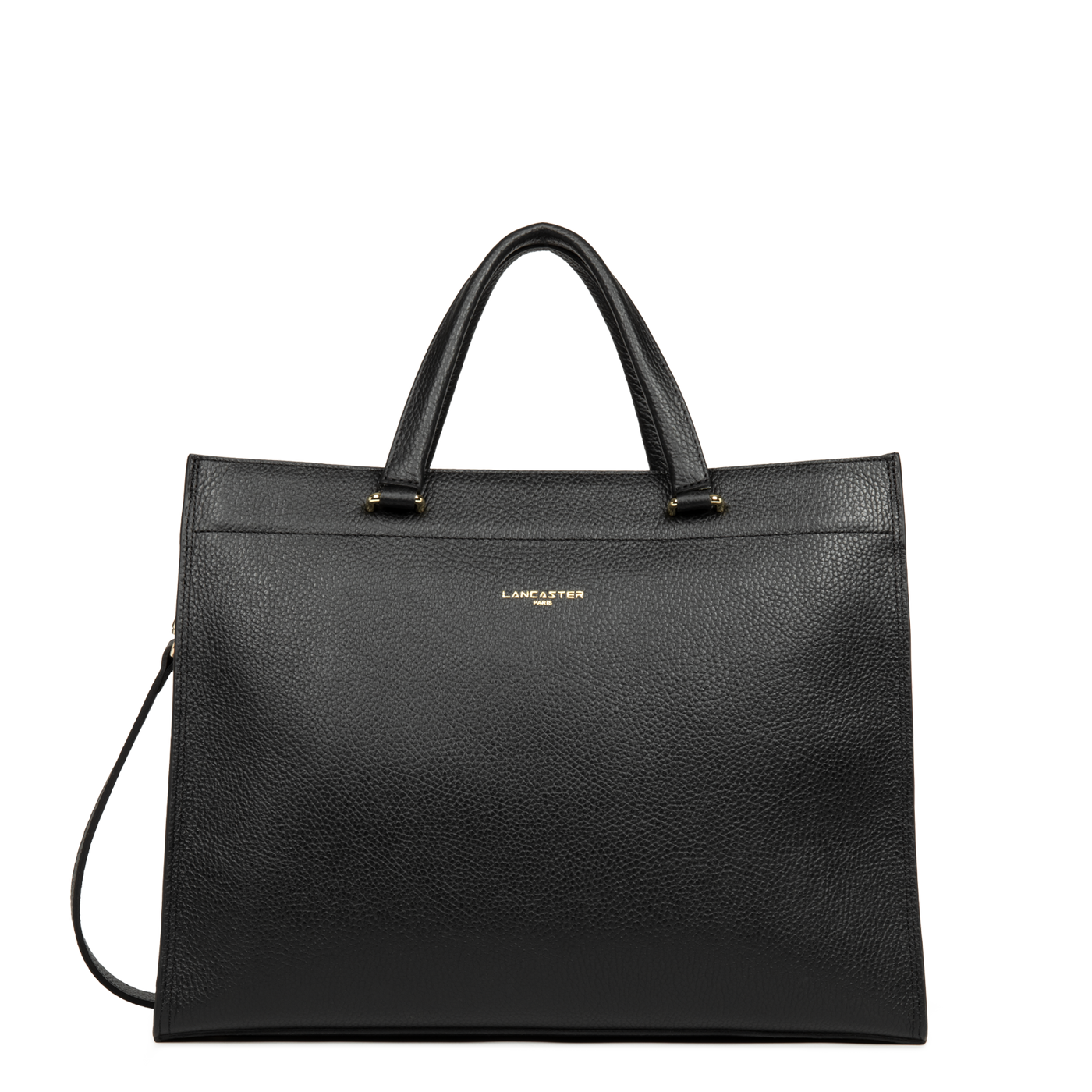 grand sac cabas épaule - foulonné double #couleur_noir-in-nude