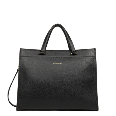 grand sac cabas épaule - foulonné double #couleur_noir-in-nude