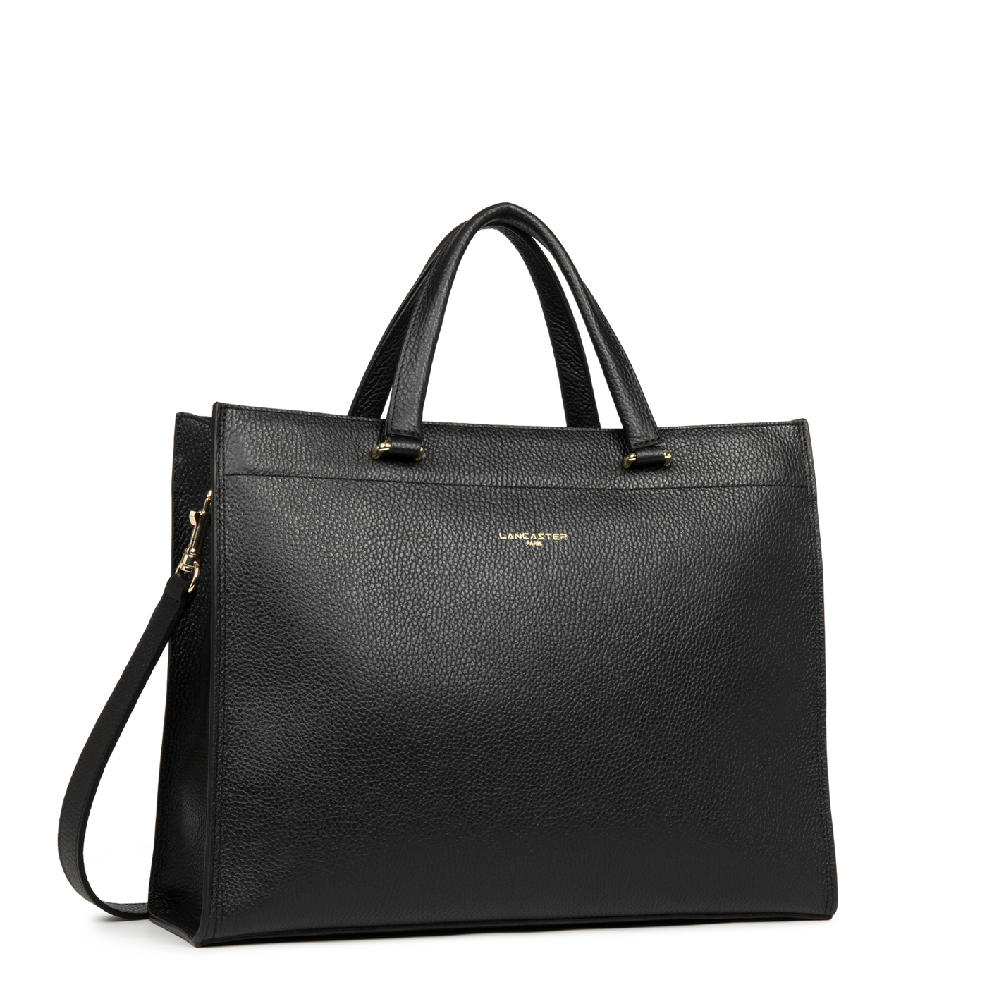 grand sac cabas épaule - foulonné double #couleur_noir-in-nude